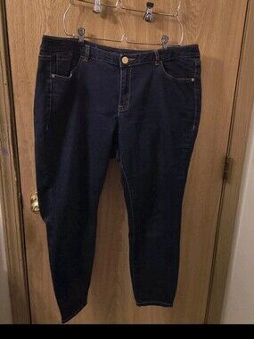 Lane Bryant Genius Fit Dark Wash Skinny Light Weight Jeans Size 16 Short Pants
